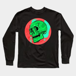 Green Neon Skull Long Sleeve T-Shirt